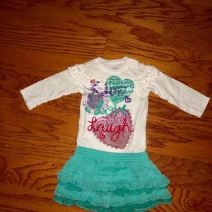 Cute onesie and ruffled skirt. 3 month